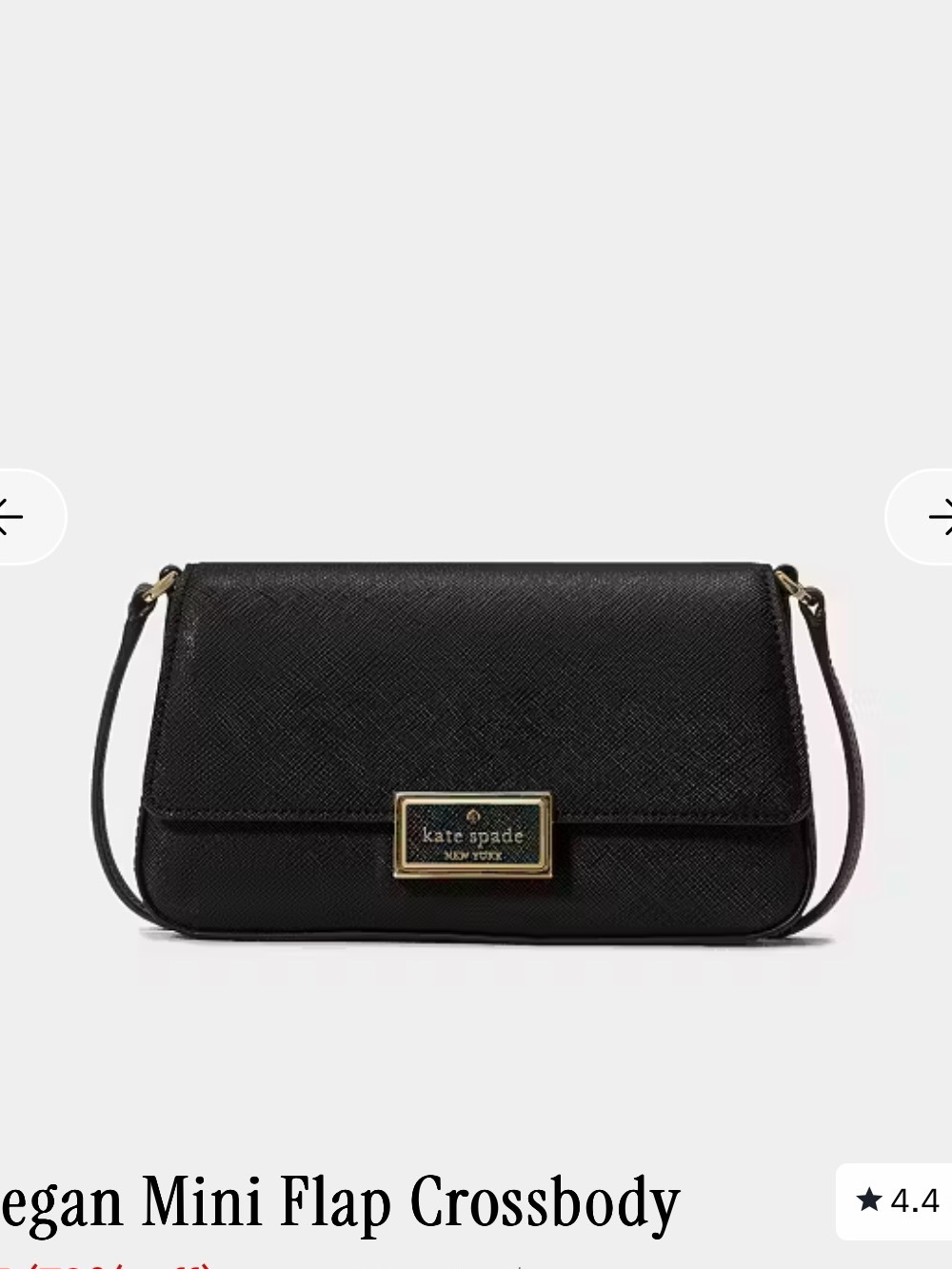 kate spade Black Mini Flap Crossbody Bag with Gold Plaque